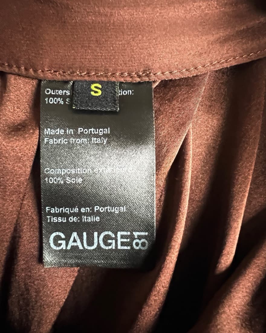 Gauge 81 chocolate brown silk wrap Skirt - Image 3