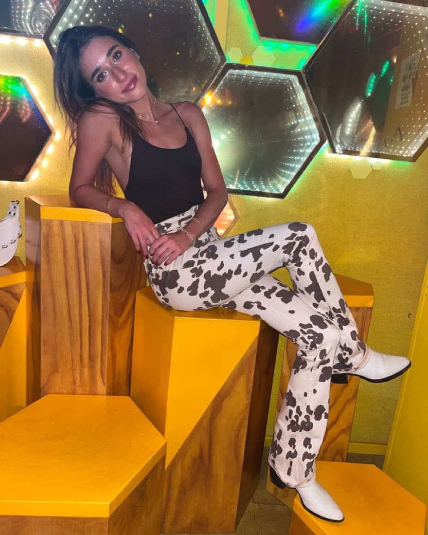 Zara Skinny Flare Cow Print Jeans  - Image 2