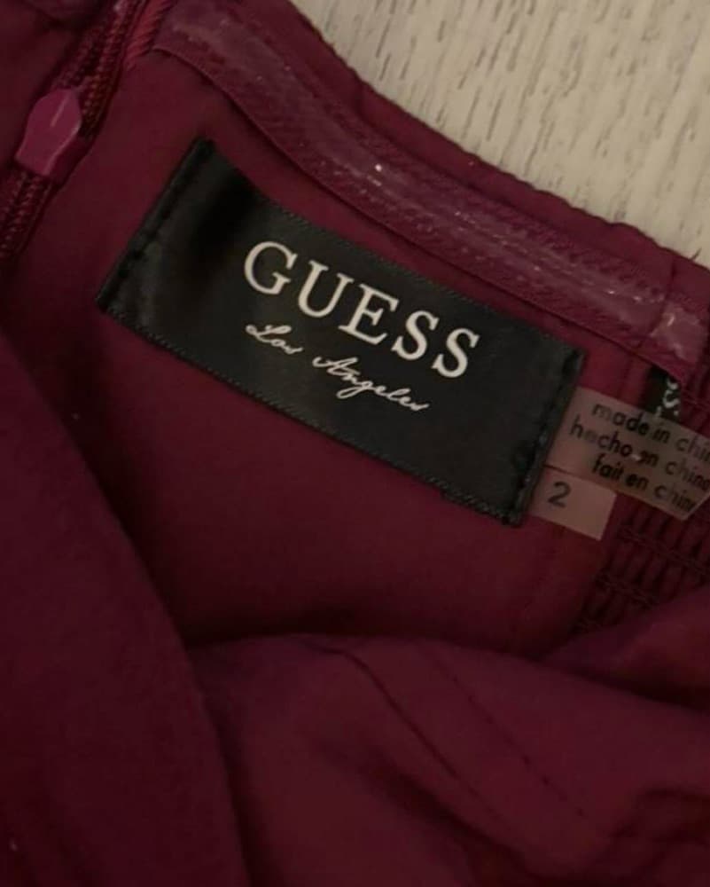 vintage Guess burgundy plum dress - Image 2