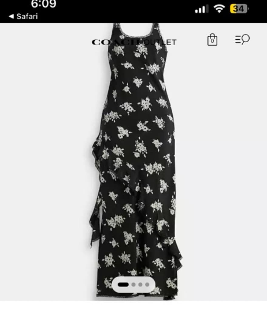 Black White Floral Coach Maxi Nwt - Image 2