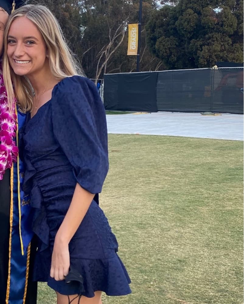 Astr Ruffled Navy Midi Dress  - Image 3