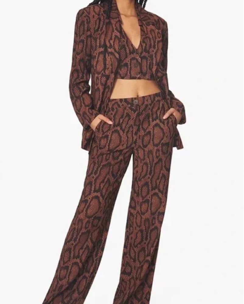 Danielle Bernstein Brown Snake Print Set - Image 1