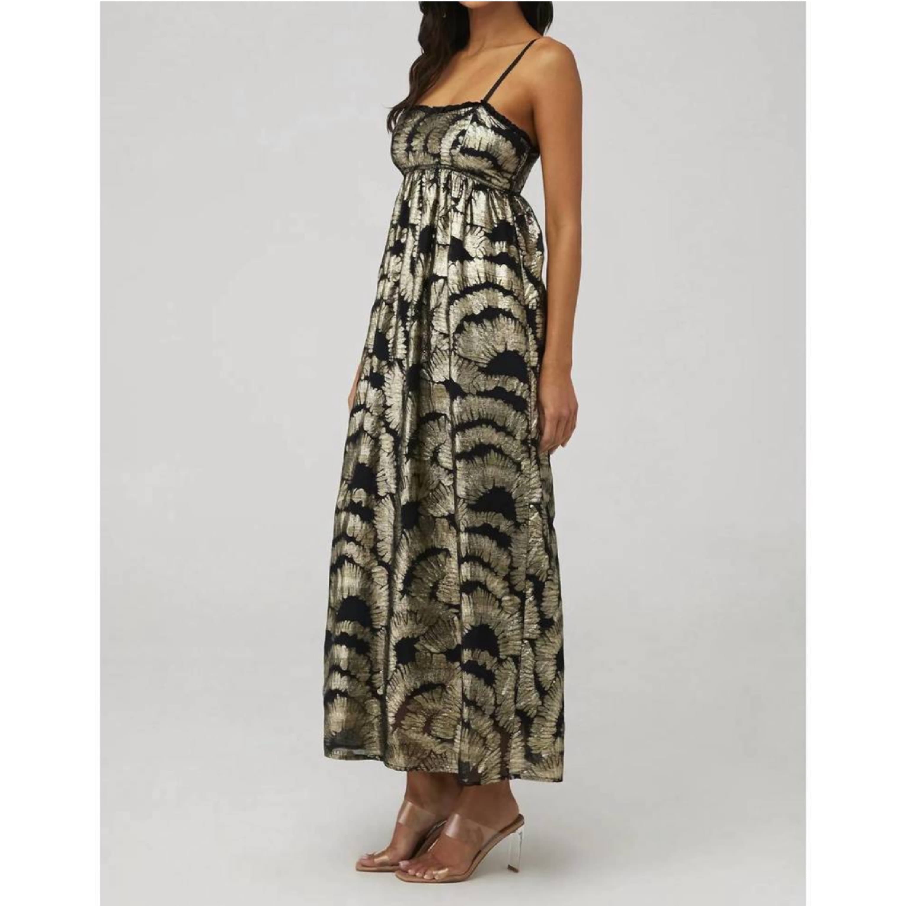 Black And Gold Long Dress Gown - Image 2