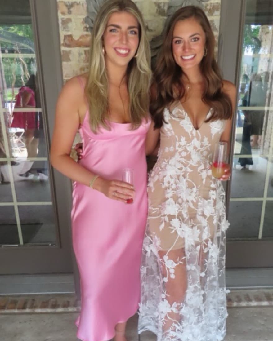 Pink Satin Occasion Dresses - Image 1