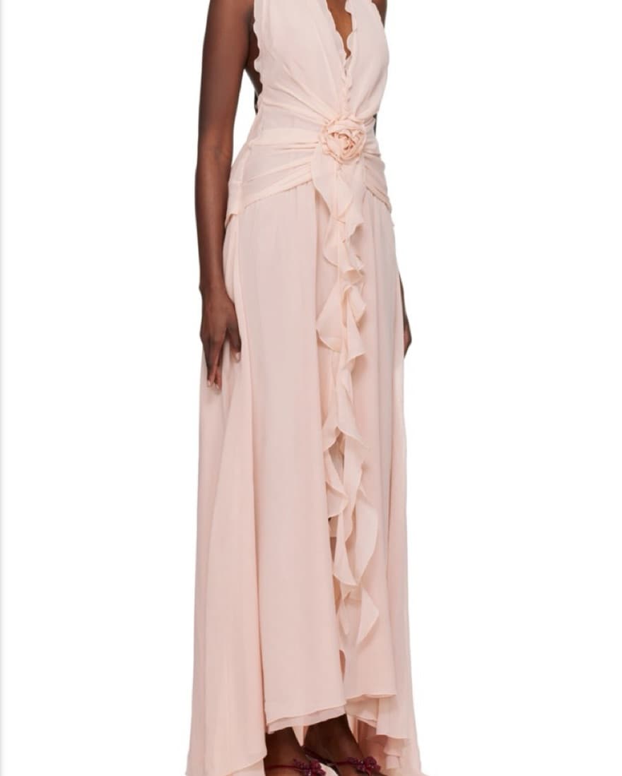 Blumarine Floral-appliqué Silk Dress - Image 1