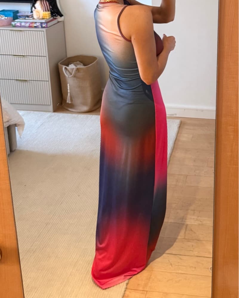 Long Mixed Colored Dress - Image 2