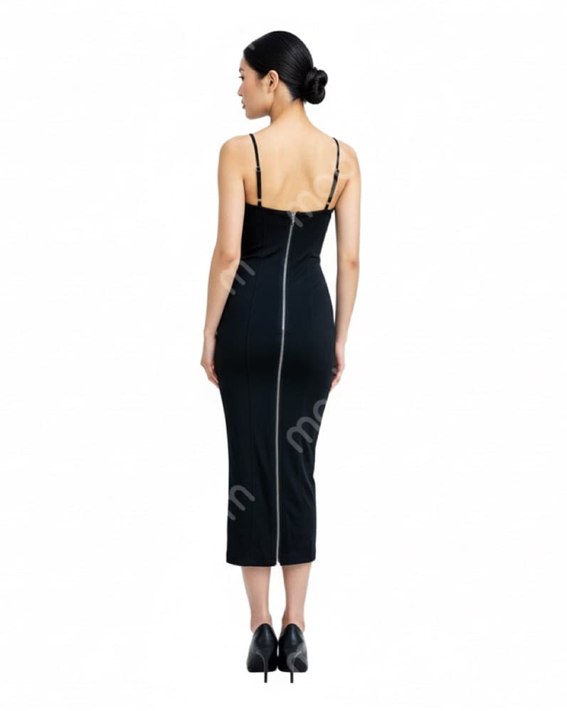 Lip Service Zipper Back Black Maxi Dress - Image 1