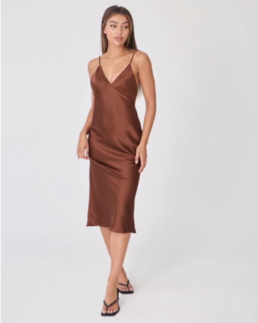 Because of Alice Satin Slip Midi Dress  - Image 4