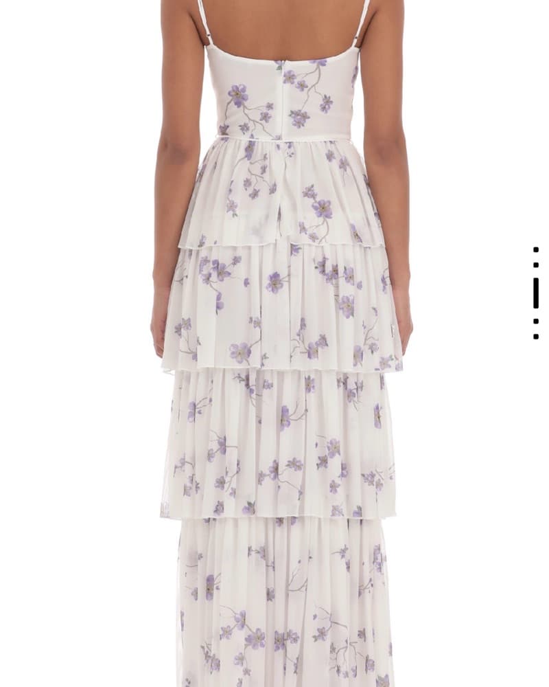 Floral Mesh Ruffle Maci Dress - Image 3