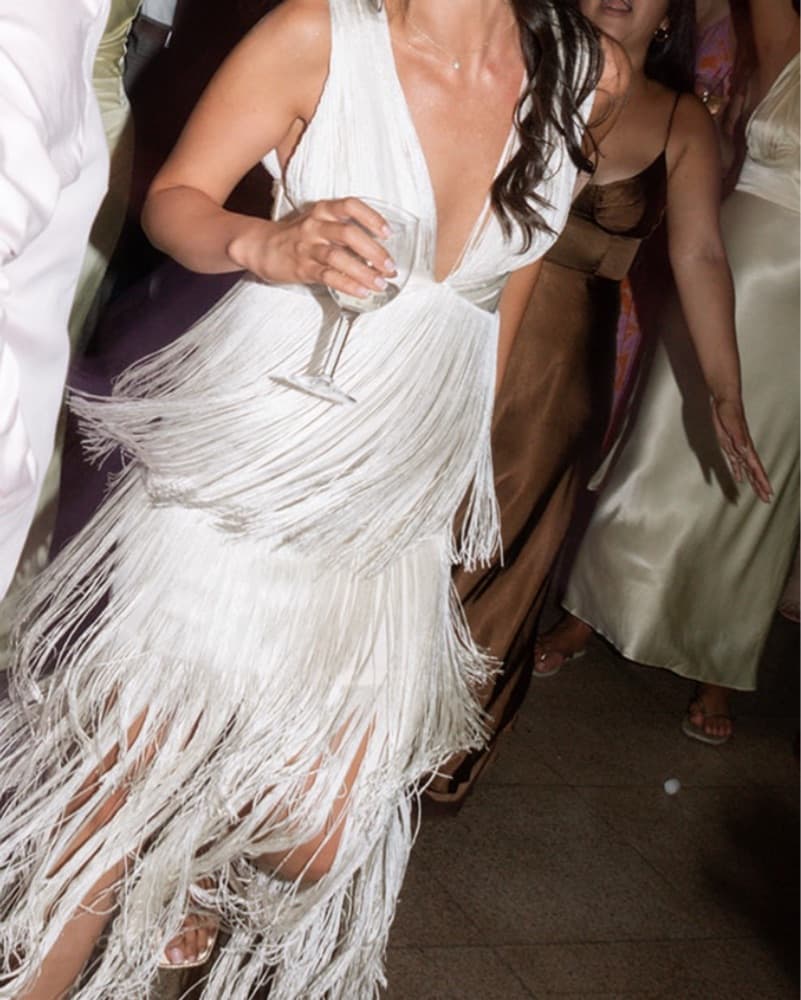 REVOLVE White Fringe Maxi Dress - Image 3