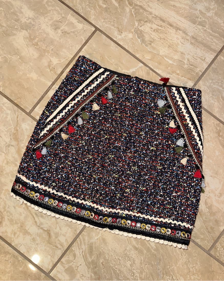Free People Tweed Skirt W/ Tassels  - Image 2