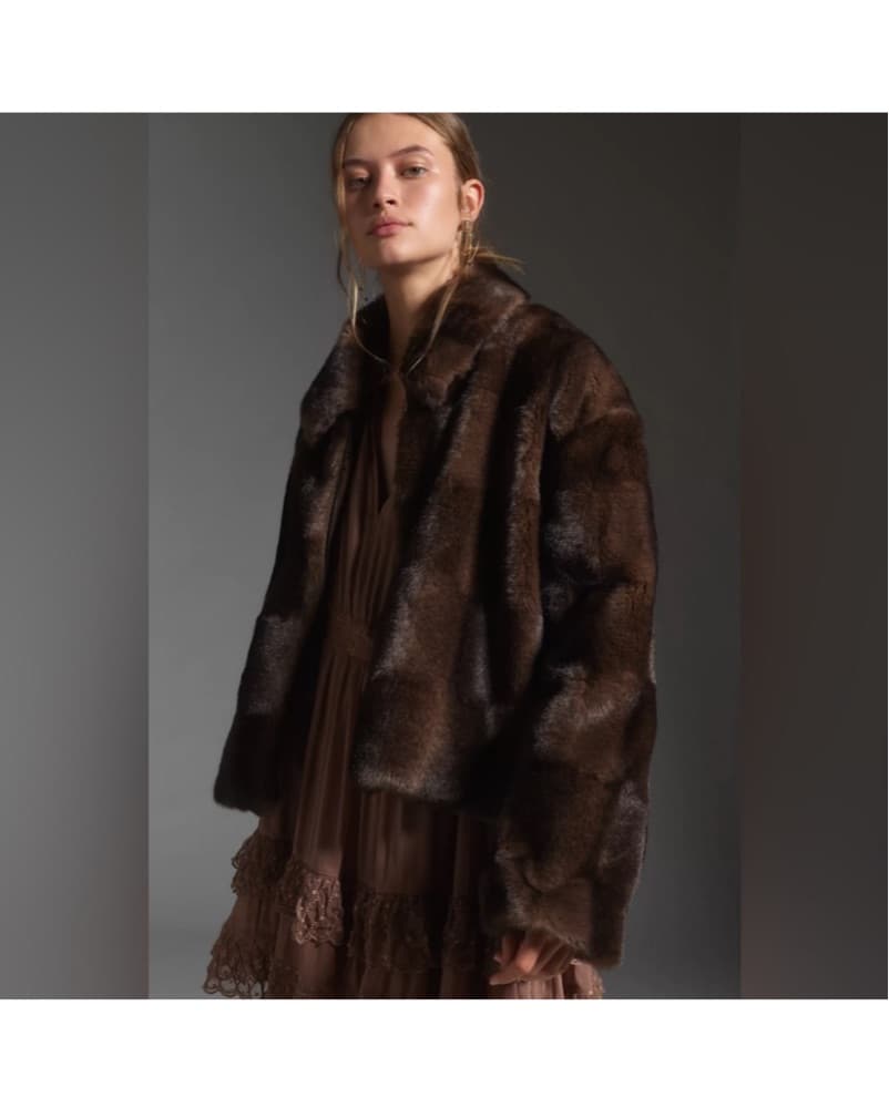 Bardot Brown Fur Coat - Image 1