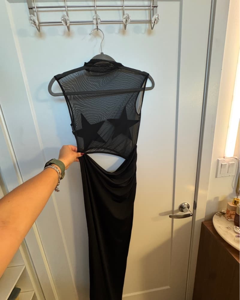 Dazzling Mesh Cutout Dress - Image 3
