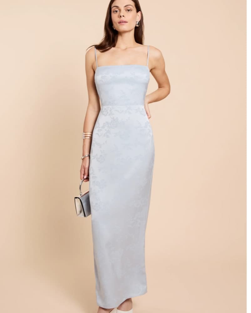 Chic Blue Satin Dress - Image 1