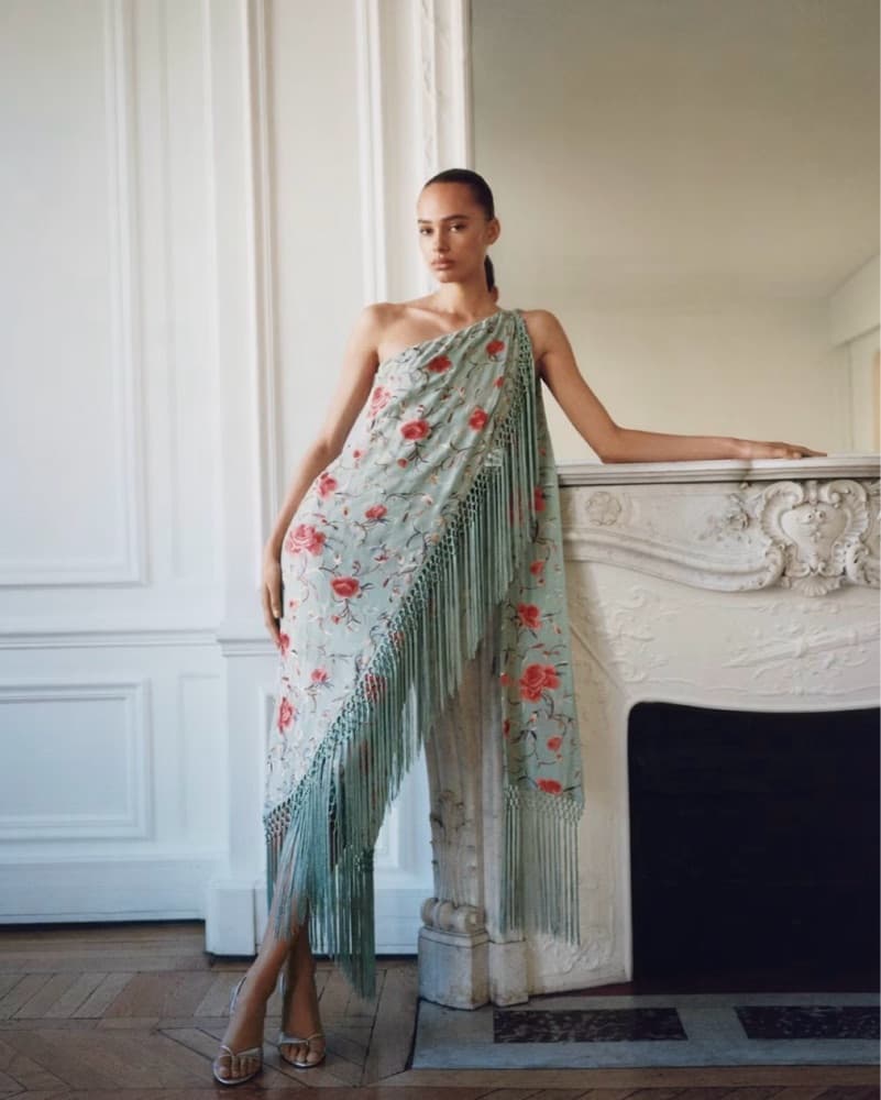 Elegant Floral Fringe Maxi Dress - Image 3