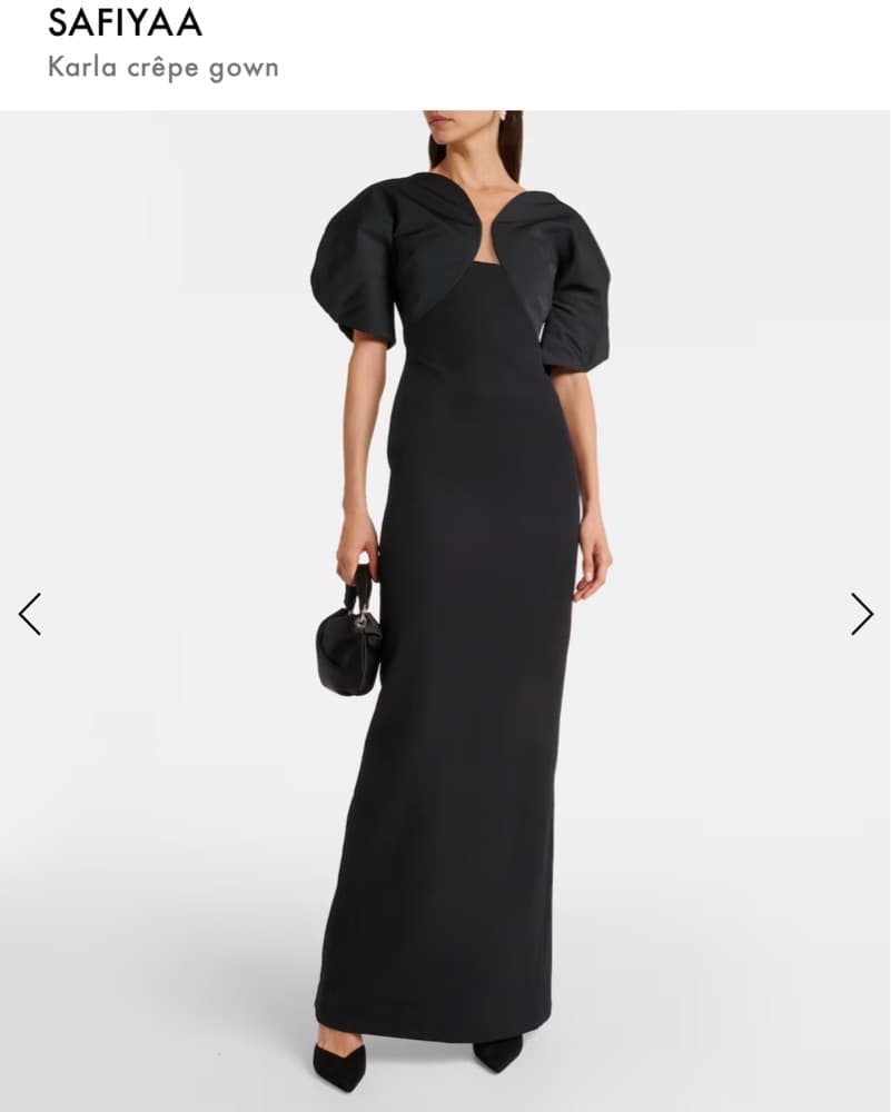 Safiyaa Karla Crepe Black Gown  - Image 2