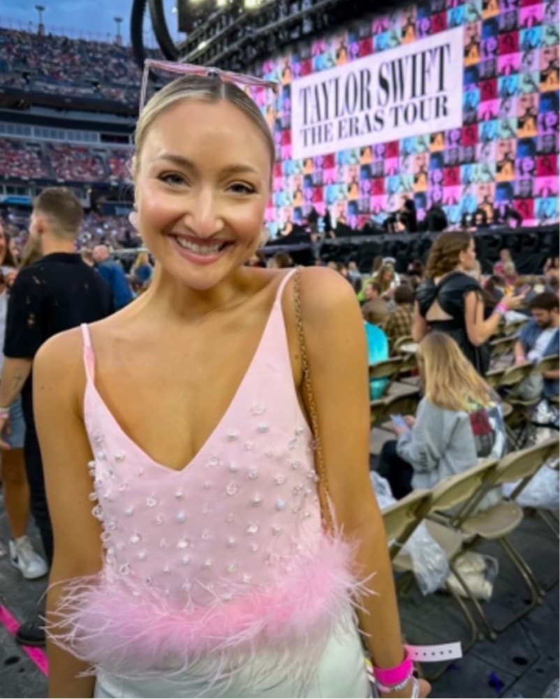 Glamourous Feathered Pink Top - Image 1