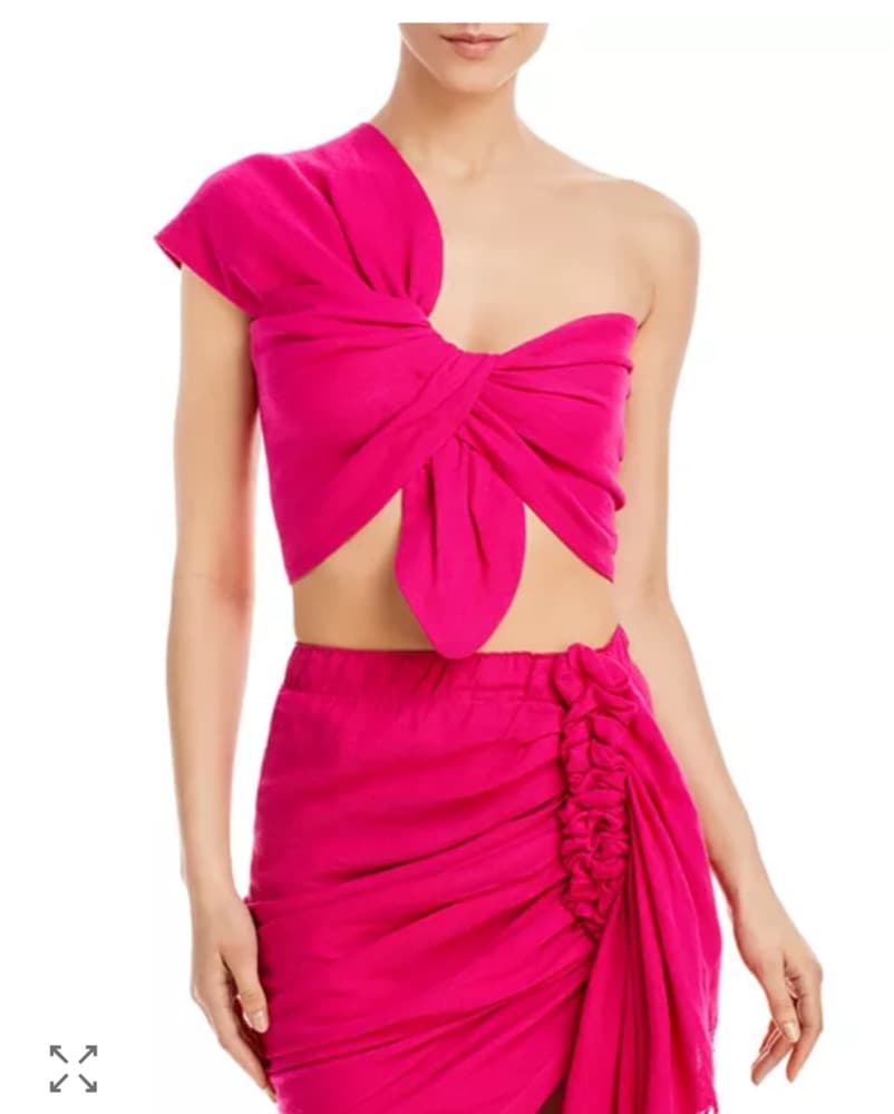 Pink One-Shoulder Tassel Skirt Set  - Image 2