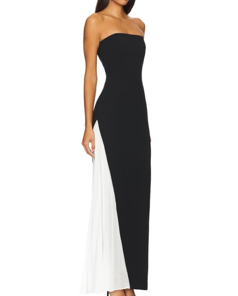 Elegant Black and White Gown - Image 2