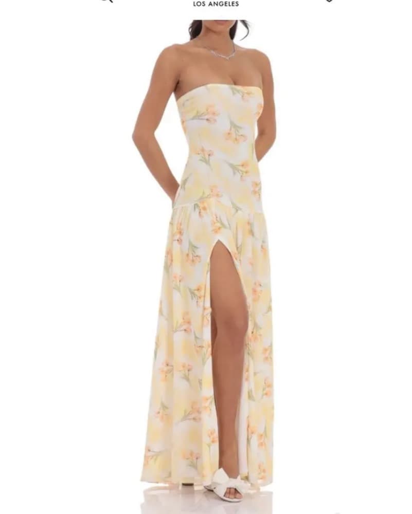 Strapless Drop Waist Maxi Dress - Image 2