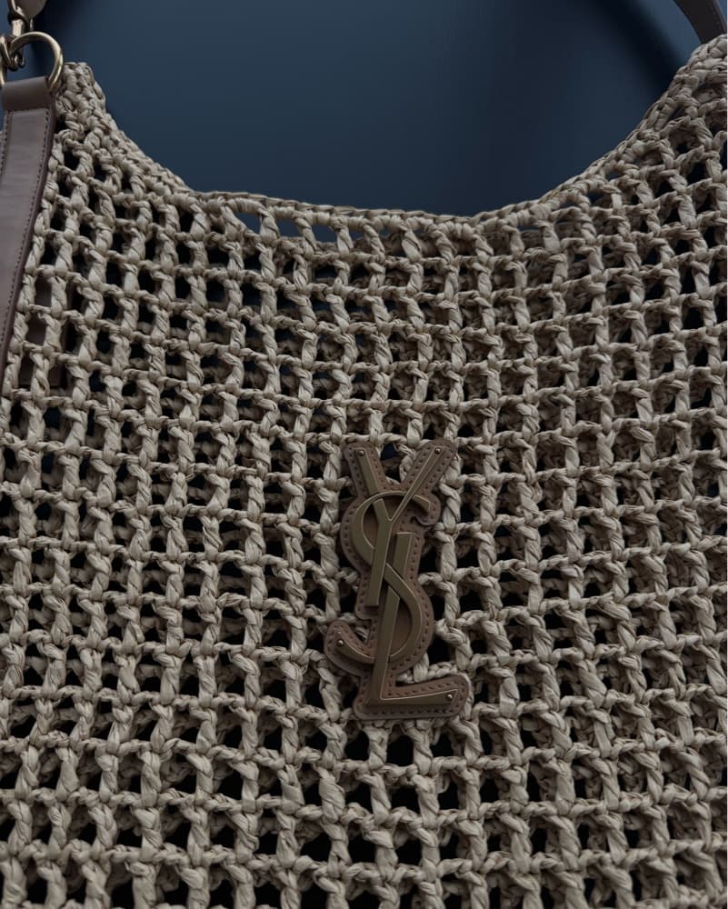 YSL Oxalis Straw Tote Bag - Image 3