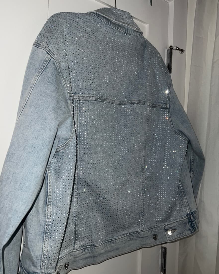Simkhai Crystal Embellished Denim Jacket - Image 1