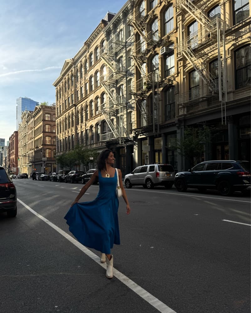 Staud Blue Midi Dress  - Image 2