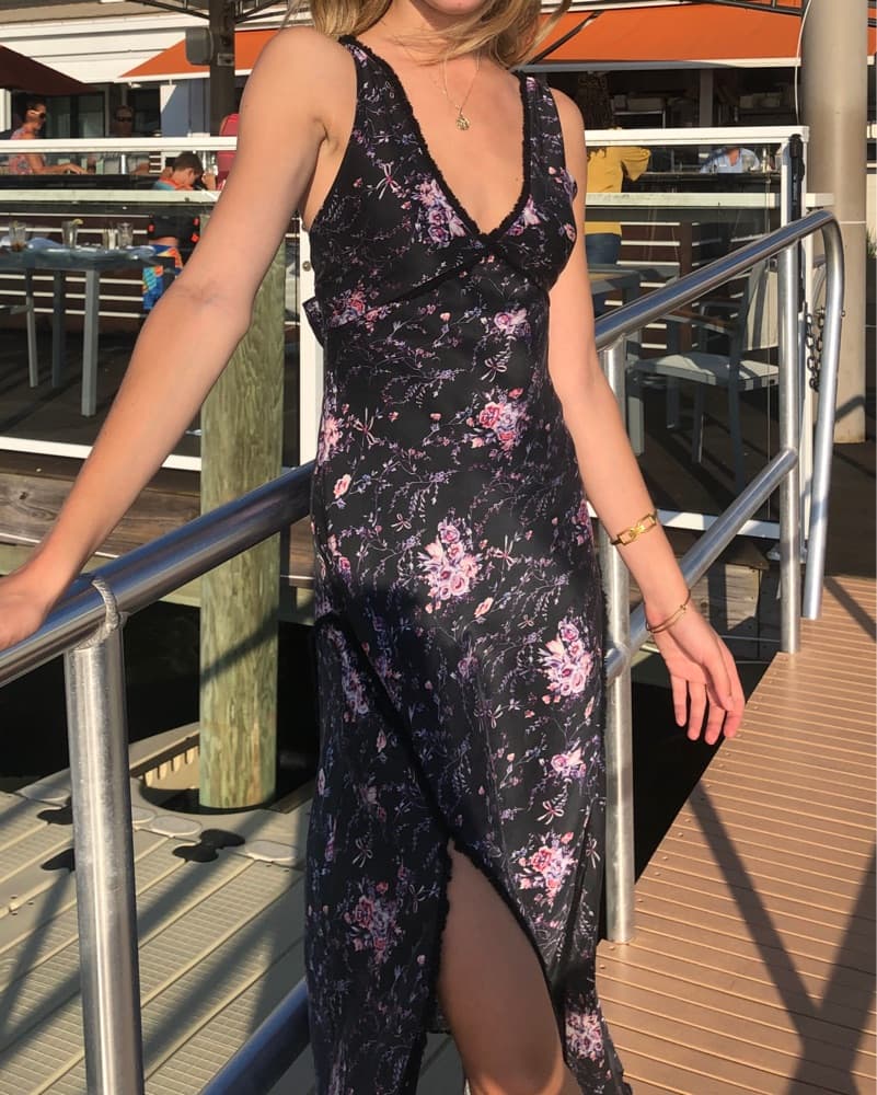 Silk Floral Dress - Image 1