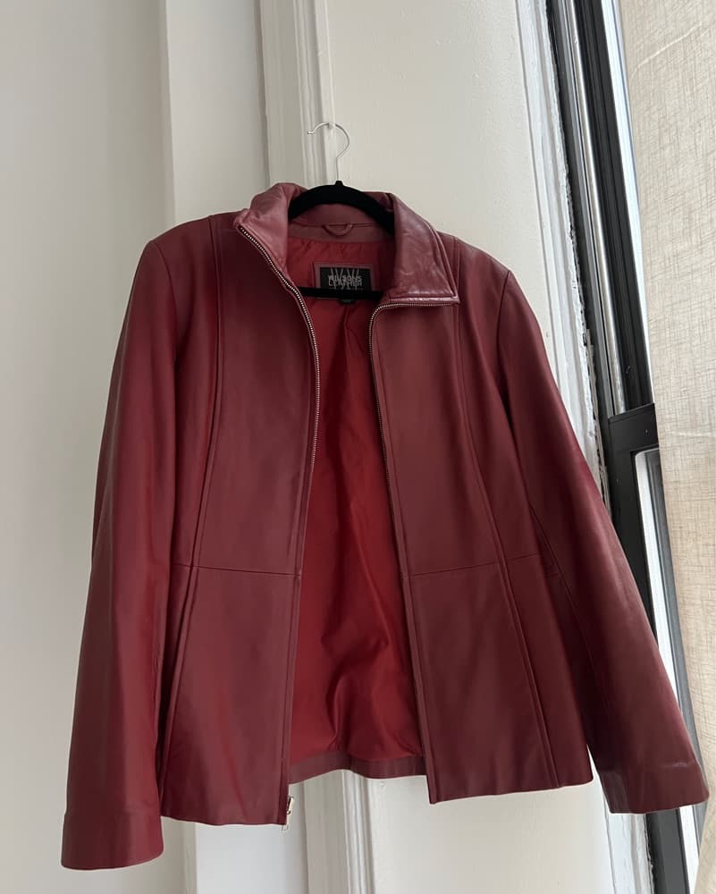 Burgundy Leather Jacket  - Image 2