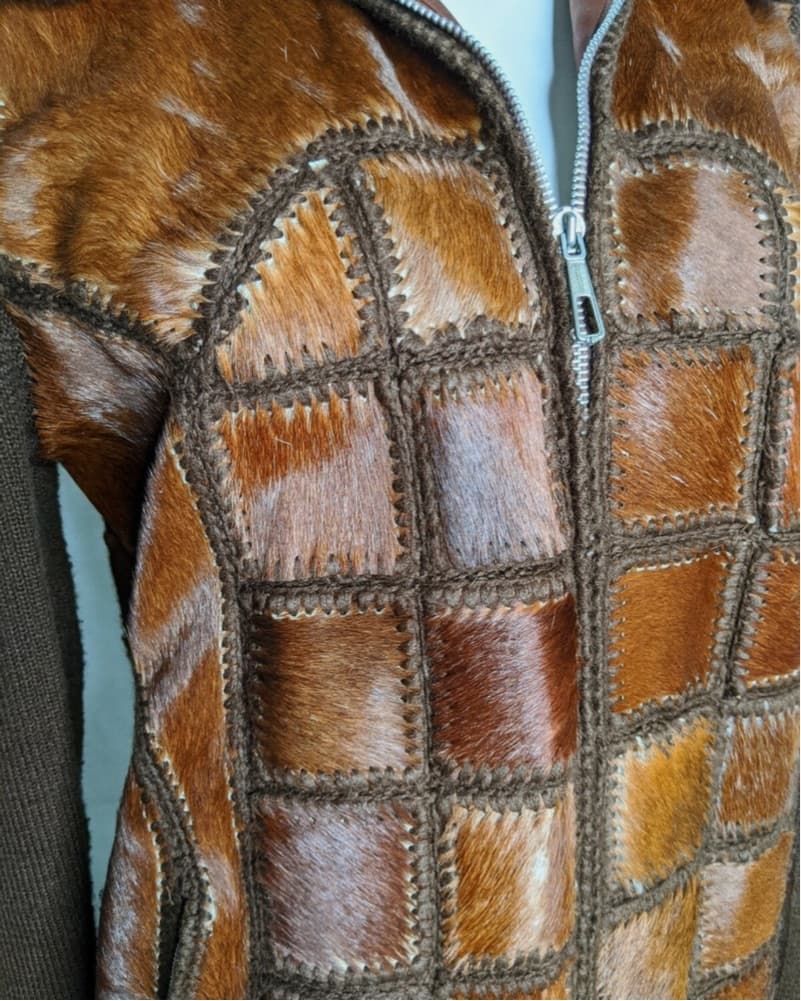 Vintage 70’s Ponyhair Zipup Jacket Patch - Image 2