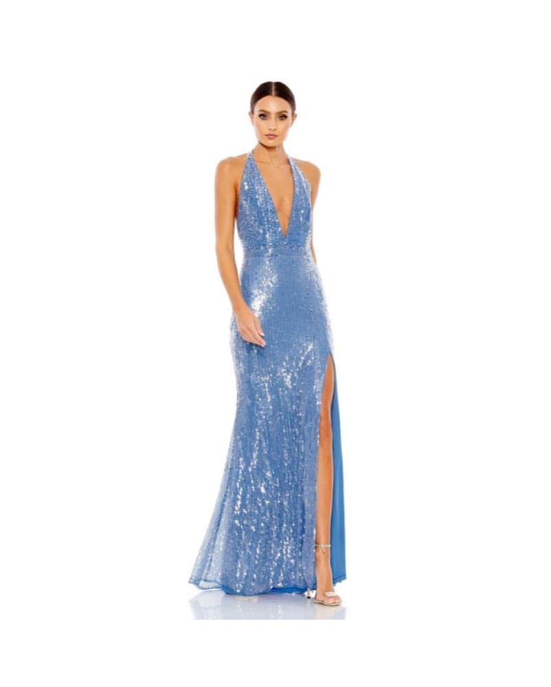 Mac Duggal Leena Sequined Halter Gown - Image 1