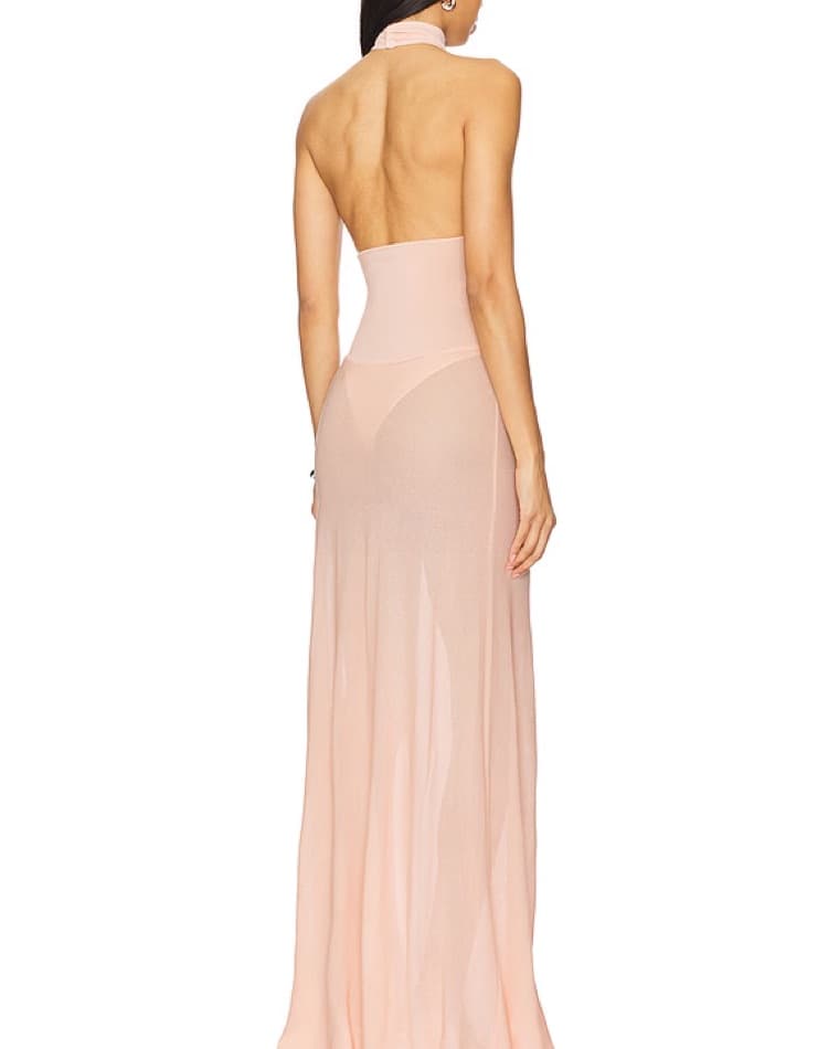 Elegant Halter Neck Maxi Dress - Image 2