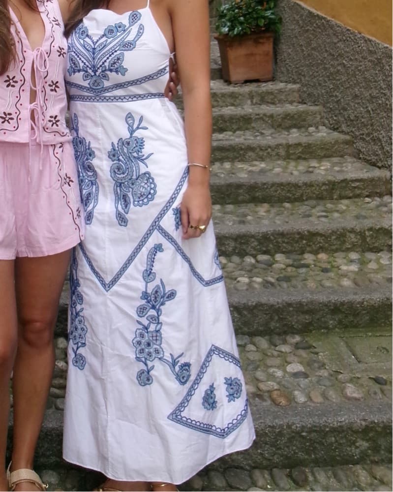 Zara Embroidered Midi Dress - Image 2