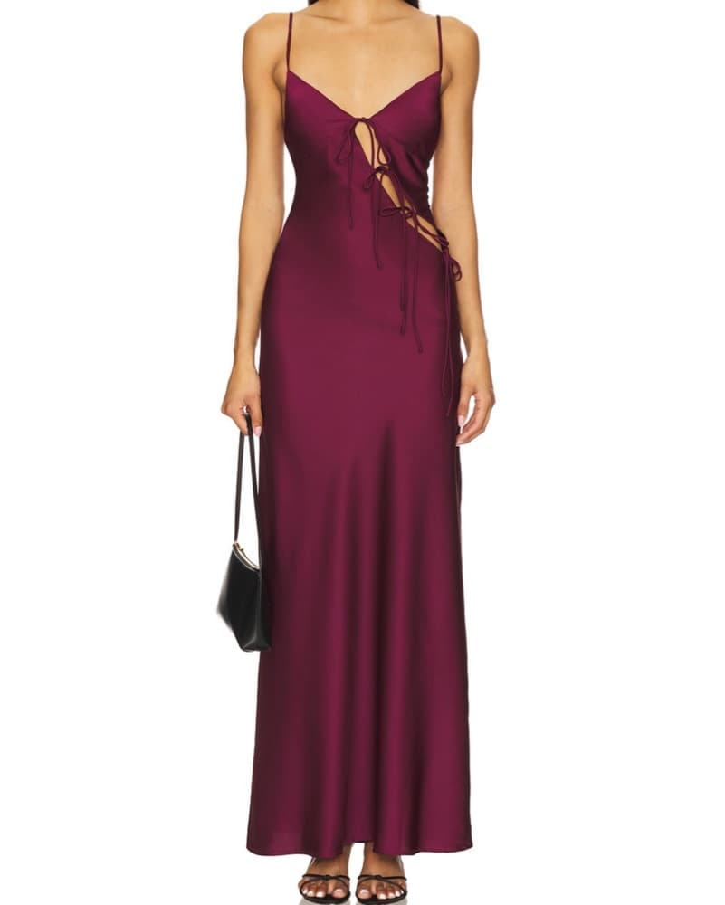 About A Girl Maxi Dress In Maroon - Image 1