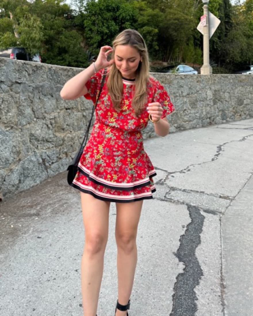 Alice & Olivia Red Floral Dress - Image 1