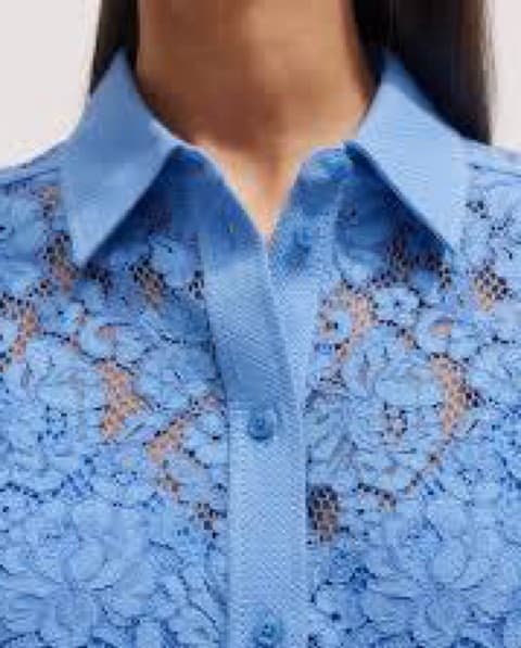 Me + Em Chic Blue Lace Blouse 6 - Image 6