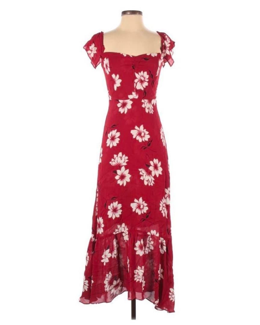 Reformation butterfly dress, red floral - Image 3