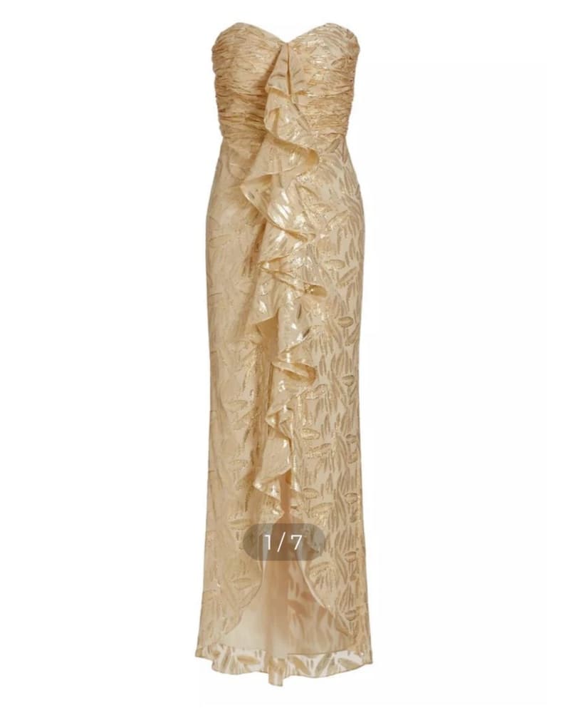 Ramy Brook Strapless Gold Dress - Image 1