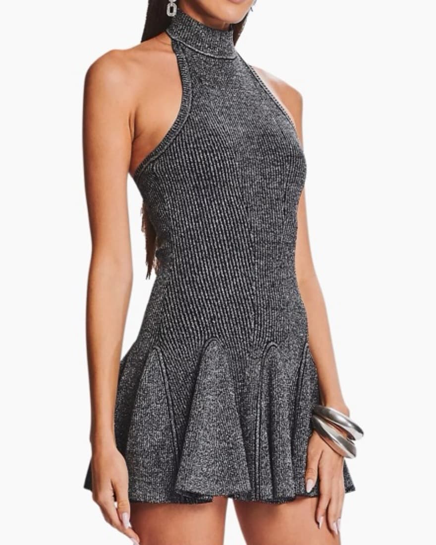 RETROFETE QUINN DRESS - METALLIC BLACK - Image 4