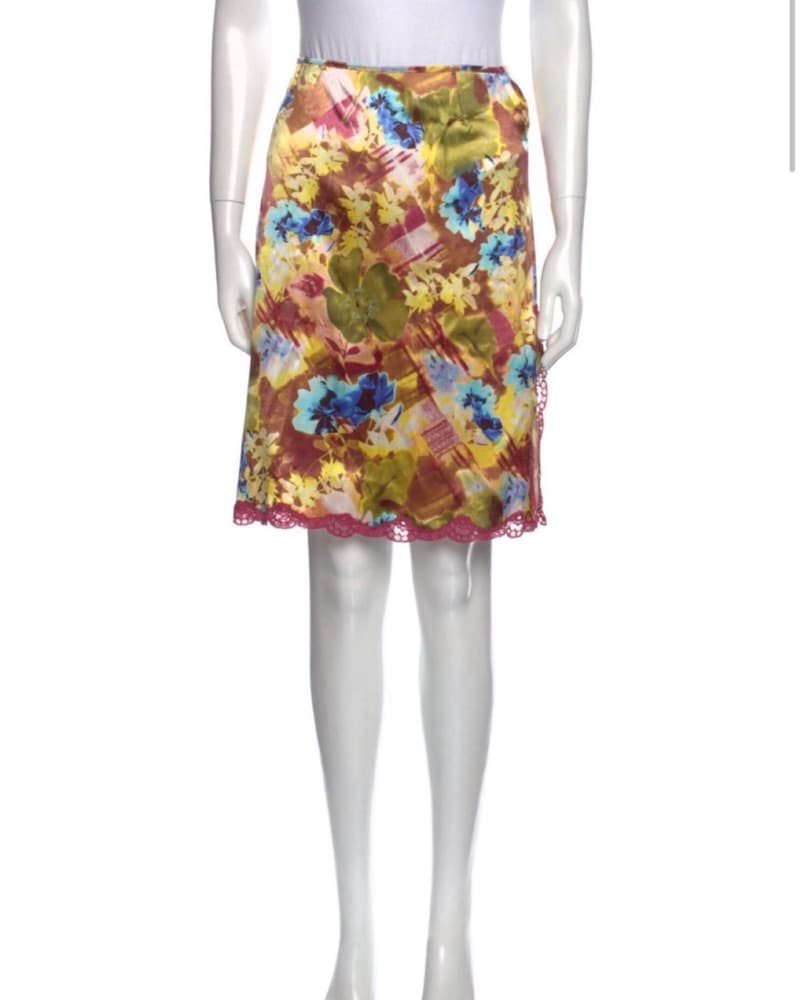 Vintage Dior Silk Midi Skirt - Image 1