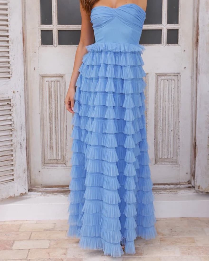Lovers In Paris Strapless Tulle Maxi Dre - Image 1