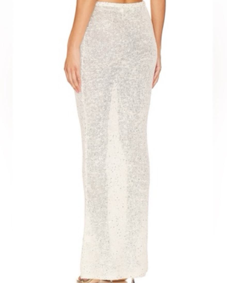 Asta Resort Ivory Sequin Skirt  - Image 3