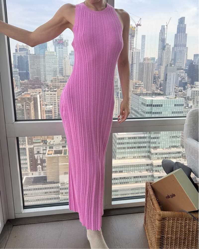 Pink Knit Maxi Dress - Image 1