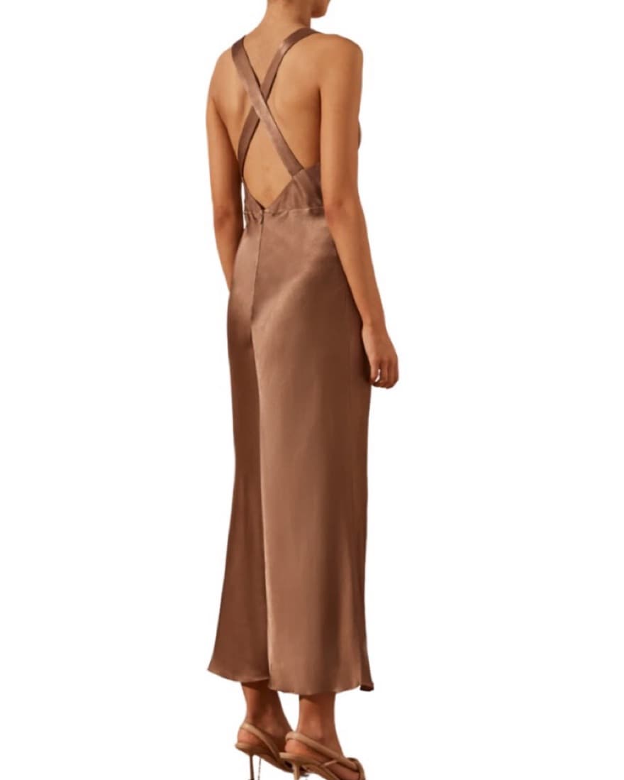 Milo Plunged Cross Back Midi Dress - Image 5