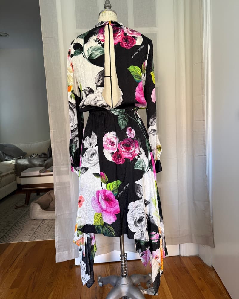 Off-White 2018 Silk Open Back Midi Dress - Image 3