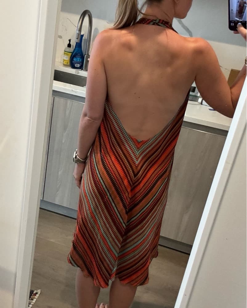 Alexis multicolored striped halter dress - Image 3