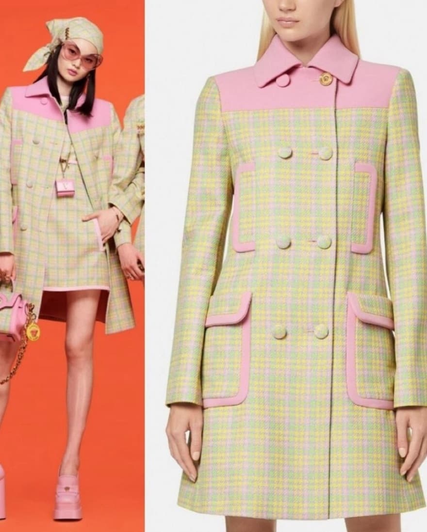 Medusa Houndstooth-Print Coat - Image 3