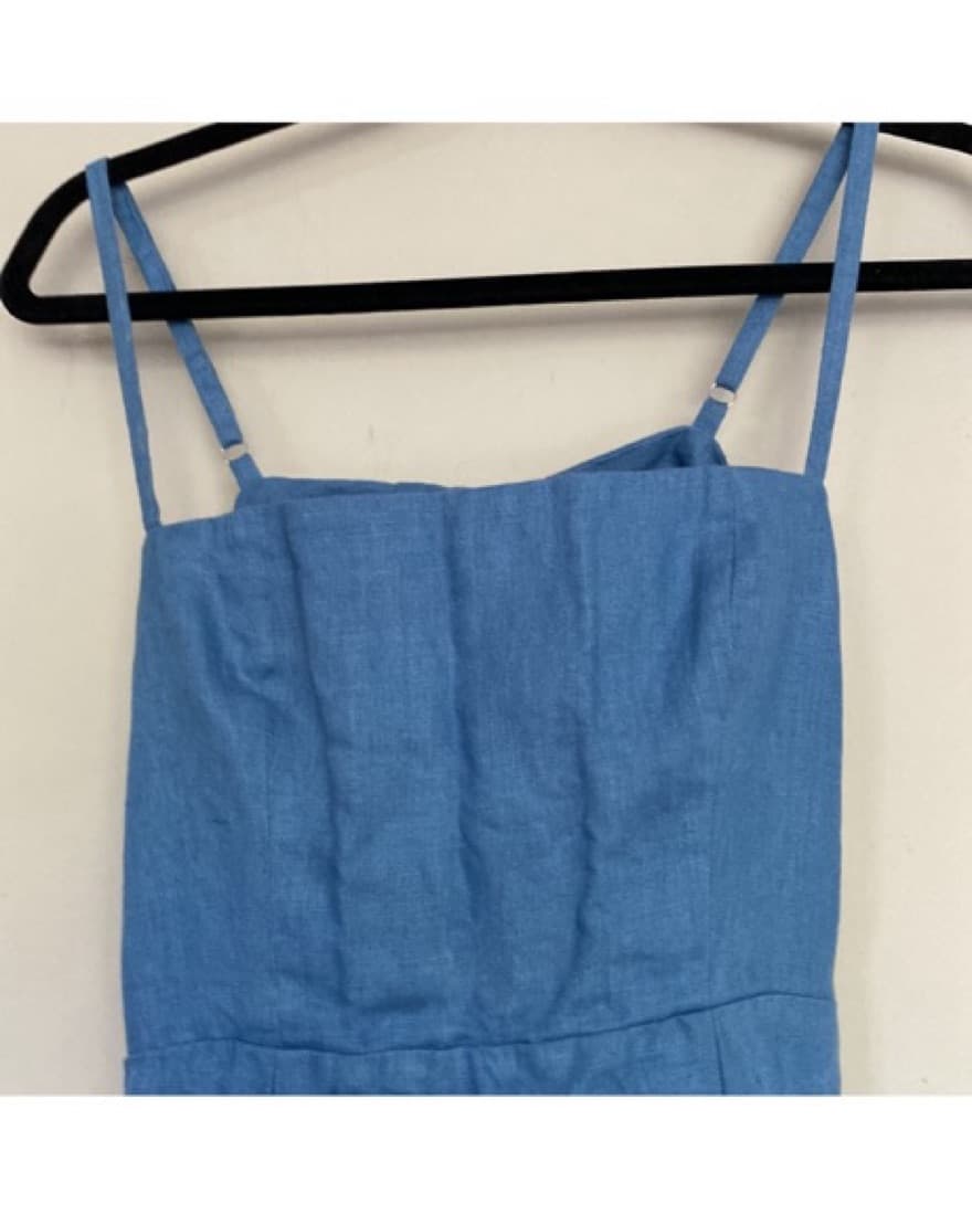 Blue Linen Backless Sundress - Image 4