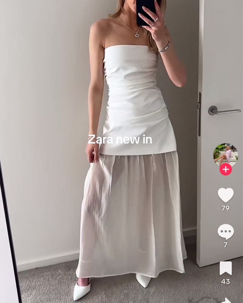 Sold Out Zara Strapless Dress  - Image 4