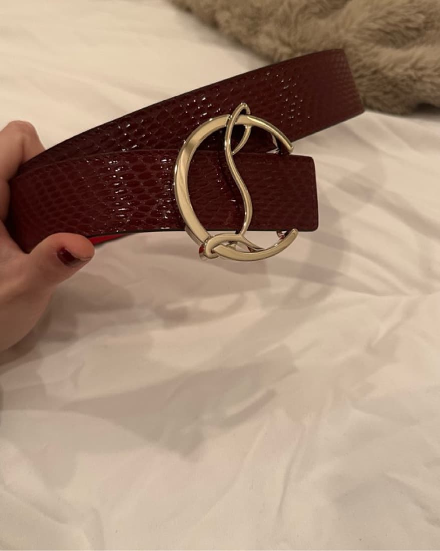 leather burgundy reversible belt - Image 3